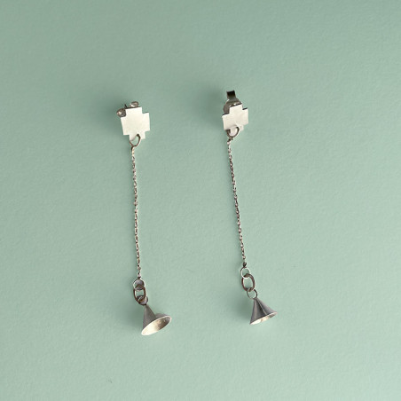 PENDIENTES cruz de plata