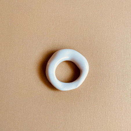 Anillo de Porcelana blanco - pieza única