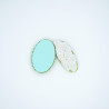 Broche de Porcelana blanco y madera- pieza única