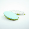 Broche de Porcelana blanco y madera- pieza única