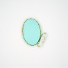 Broche de Porcelana blanco y madera- pieza única 2
